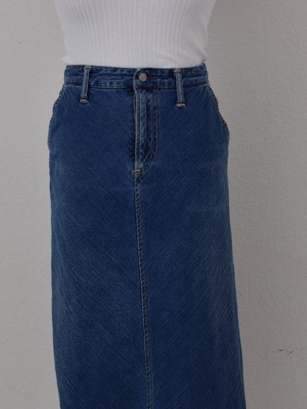 IMPERFECT 45rpm Denim Long Skirt 100% Cotton Made in Japan, Size 3